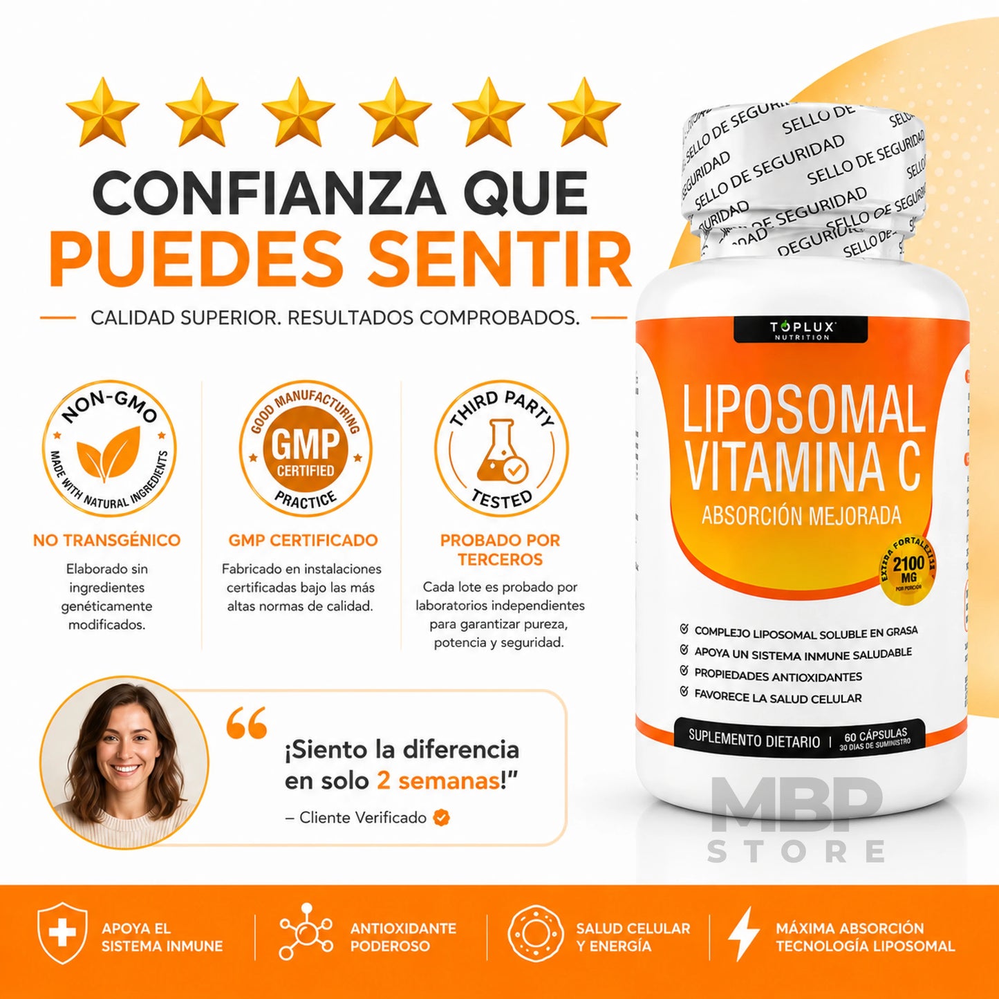 Liposomal Vitamina C - Energía, Defensas y Salud Celular
