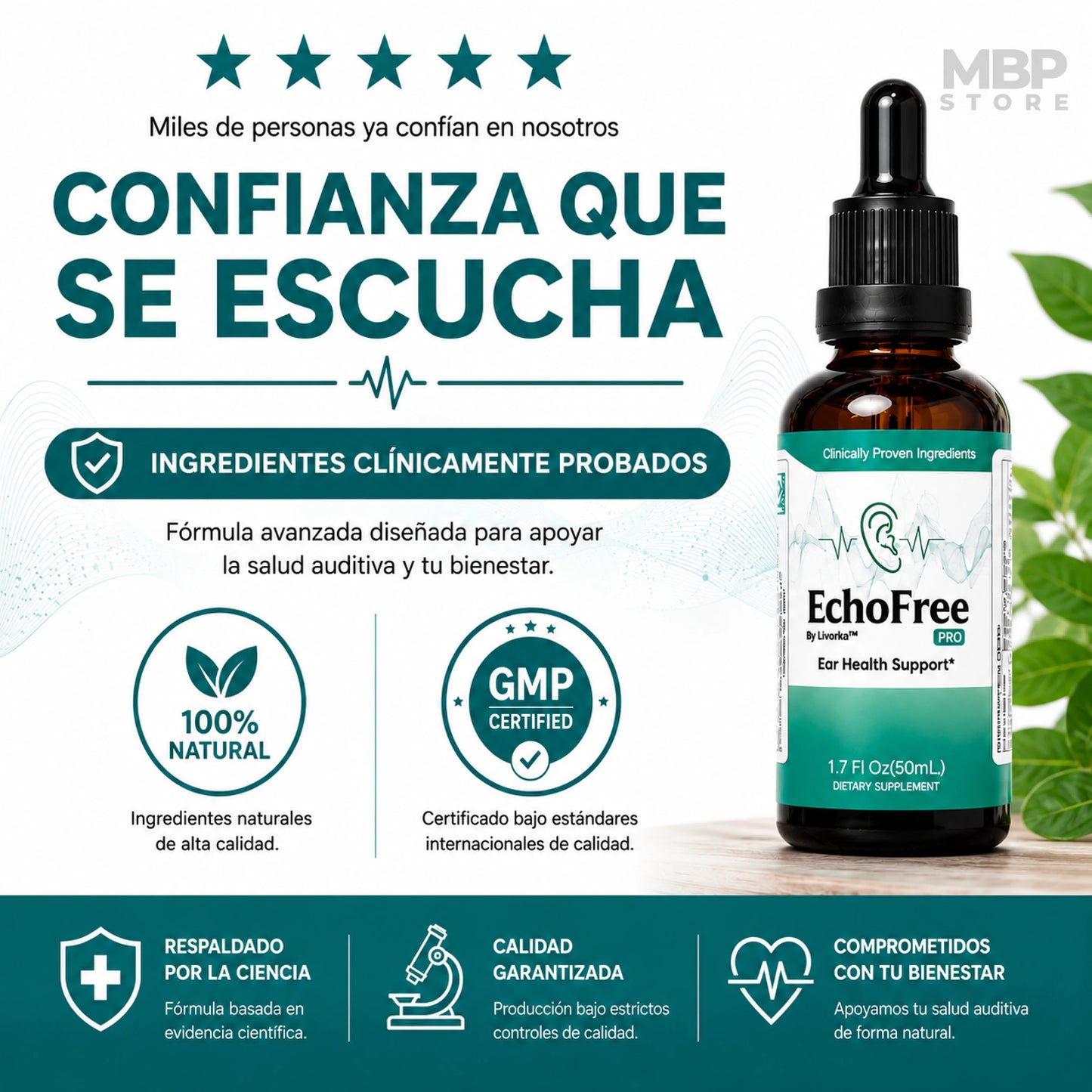Echofree™ - Fórmula natural para alivio del zumbido y confort diario