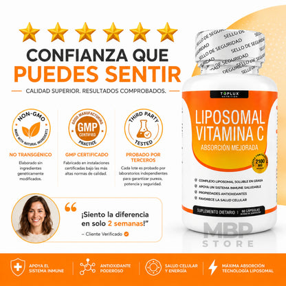 Liposomal Vitamina C - Energía, Defensas y Salud Celular