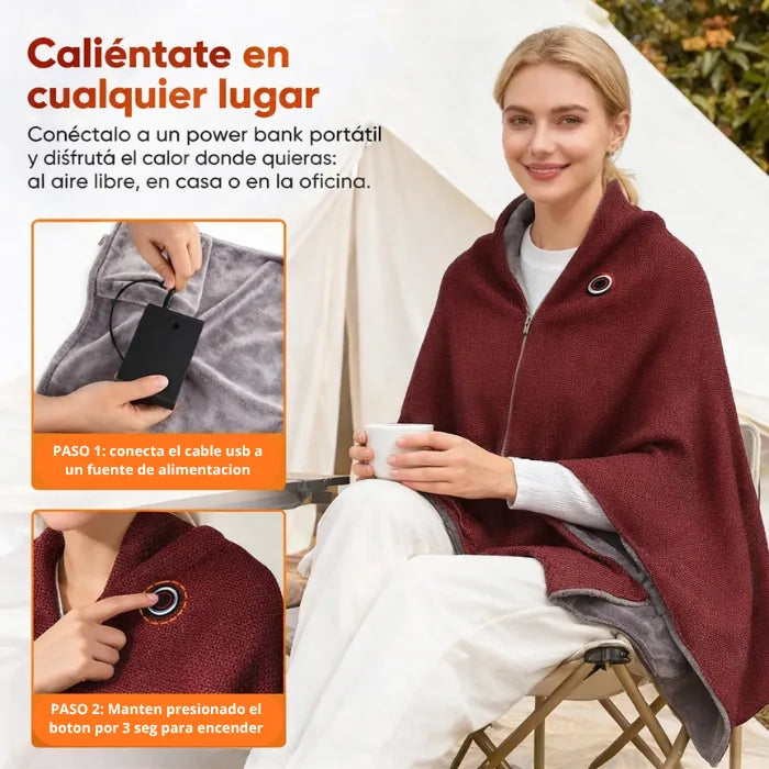 Manta Térmica Eléctrica USB Tipo Poncho